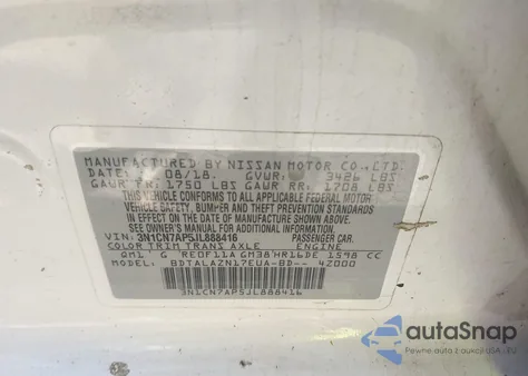2018 Nissan Versa 1.6 S+ from USA, damaged, VIN 3N1CN7AP5JL888416